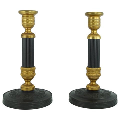 French candlesticks, bronze around 1900