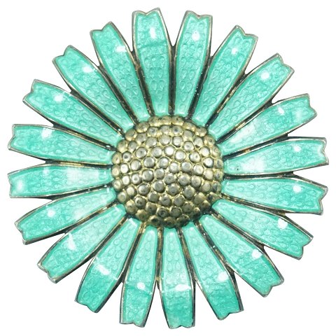 A. Michelsen; A Daisy brooch of gilt sterling silver with enamel