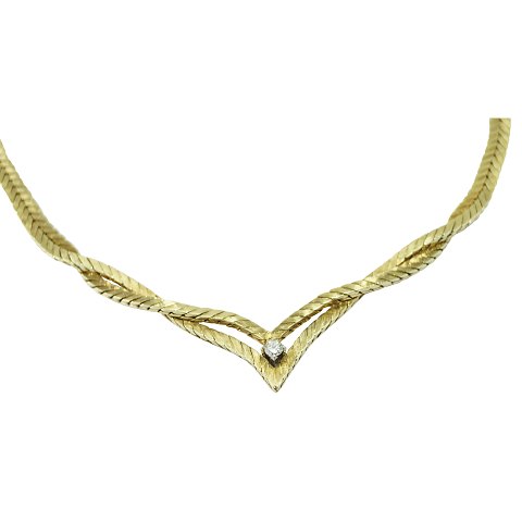 C. Antonsen; A Necklace of 14k gold set with a brillant