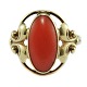A coral ring of 14k gold