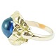Georg Jensen; Ring of 14k gold, set with a synthetic sapphire #111B