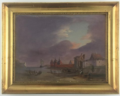 Sydeuropæisk havnemotiv omkring 1840