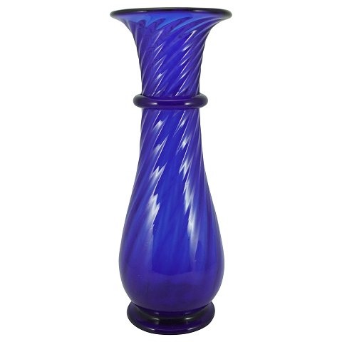 Fyens Glasværk; A blue hyacint vase