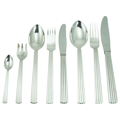 Georg Jensen, Sigvard Bernadotte; Bernadotte silver cutlery, complete for 12 persons