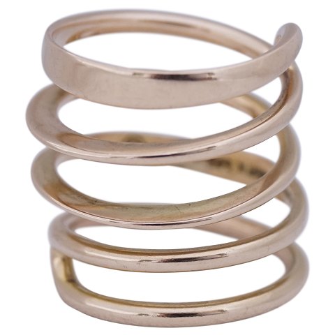 Bent Knudsen; Spiral ring af 14 kt. guld #76