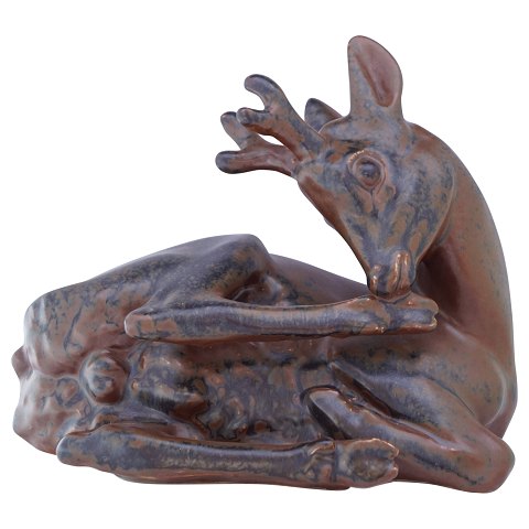 Saxbo, Hugo Liisberg; A stoneware figurine, dear