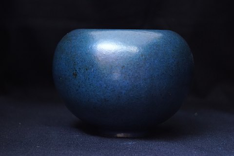 Saxbo; Kugleformet vase af stentøj #87