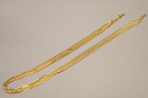 Ole Lynggaard; Halskæde af 14 kt. guld med seks kæder