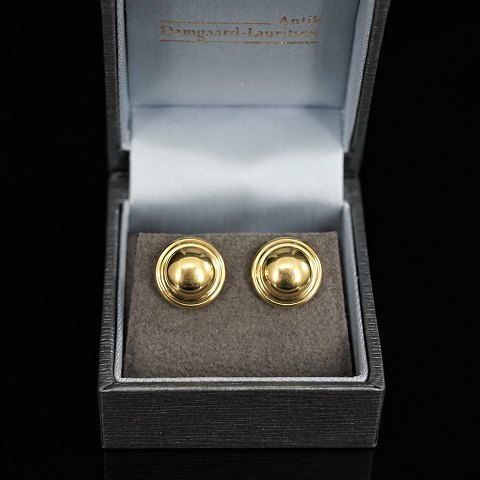 Ørestikker/øreringe af 18 kt. guld, runde