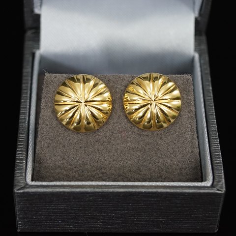 Ørestikker/øreringe af 18 kt. guld, runde