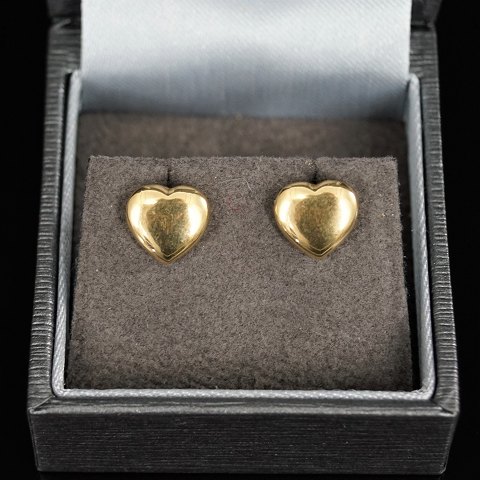 Ørestikker/øreringe af 14 kt. guld, hjerter