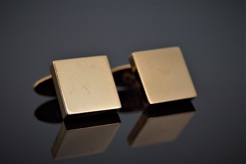 Chr. Sørensen & Søn; Par massive kvadratiske manchetknapper af 14 kt. guld
