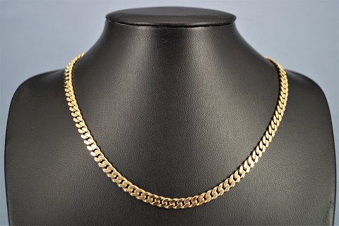 BNH; Panser halskæde i 14 kt. guld, l. 42,8 cm, b. 5 mm