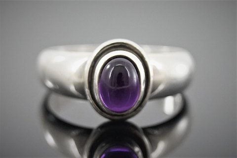 Georg Jensen; Ring made of sterling silver set with an amethyst #46C