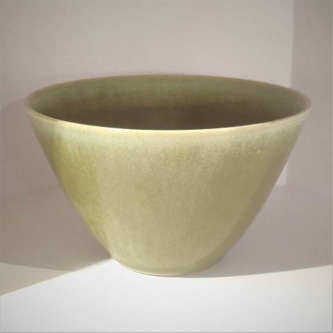 Palshus, Per Linnemann-Schmidt; Keramik skål #1132 grønlig/beige harepels glasur