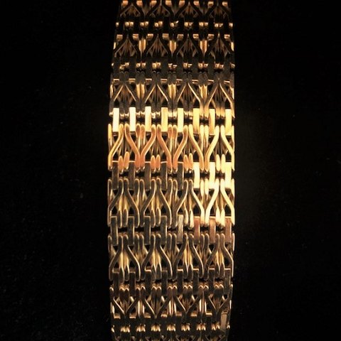 Armbånd af 14 kt. guld, b. 19 mm