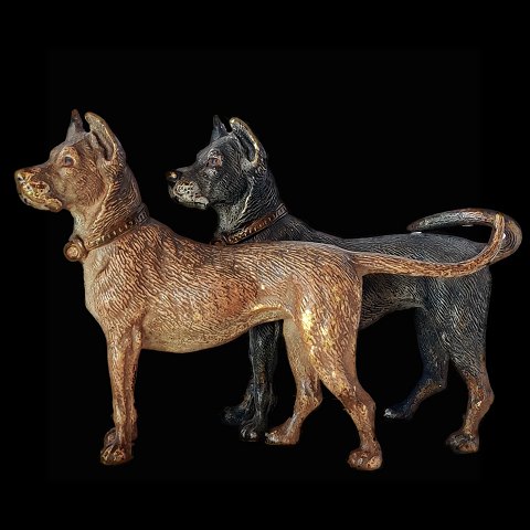 Wiener bronze figur; to hunde