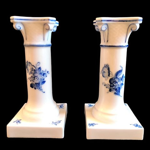 Royal Copenhagen, Blå Blomst porcelæn, flettet; Par lysestager #8215