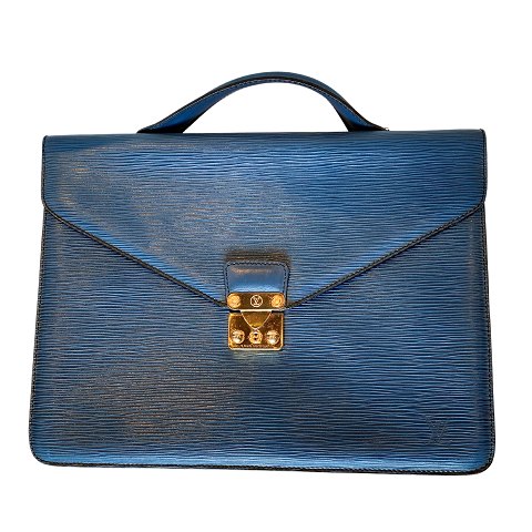 Louis Vuitton; blå mappe i læder