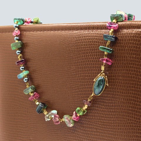 Karen Strand; Necklace of tourmaline and 18k gold