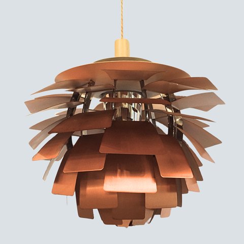 Poul Henningsen; PH copper artichoke lamp, diam. 60 cm.