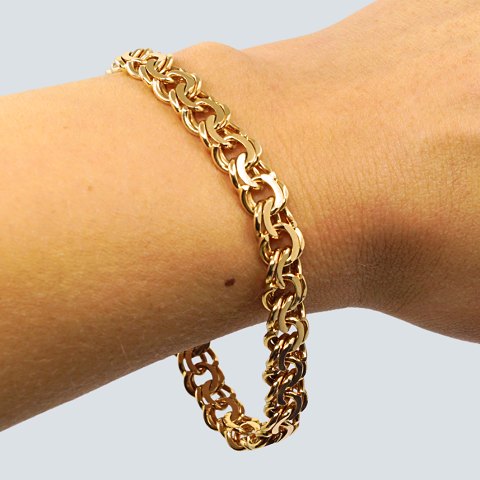 Bismarckarmbånd af 14 kt. guld, bredde 8 mm