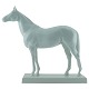 Meissen; Blanc de chine heste figur i porcelæn