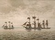 Chr. Benjamin Olsen; Maleri, svenske skoleskibe ved Snekkersten, 1911, olie på lærred