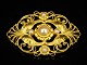 Georg Jensen; 18 kt. guld broche prydet med perler, design nr. #19