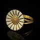 B. Hertz; A Daisy ring of gilt sterling silver and enamel 18 mm