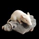 Royal Copenhagen; Sjælden porcelæns figur, mus på fiskehoved #513