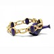 Laurits Berth; Art deco bracelet in 14k gold with lapis lazuli