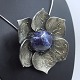 Birte Stenbak; Necklace in sterling silver set with large flower