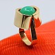 Ole Lynggaard; Ring of 14k gold with chrysoprase